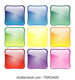 Set of rounded square pillow shaped backgrounds, with space for your text. Vector illustration.