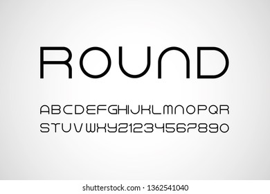set of rounded style alphabet letters and numbers