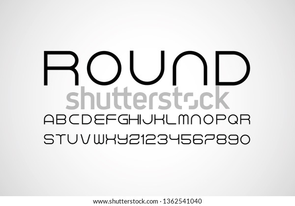 Set Rounded Style Alphabet Letters Numbers Stock Vector (Royalty Free ...