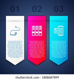 Set Route location, Office folders and Smartphone and book. Business infographic template. Vector.