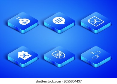 Establecer la ubicación de la ruta, el tubo de prueba con virus, el virus Stop, las bacterias, el servicio de la casa, el chat de la burbuja de voz y el icono del documento de archivo. Vector