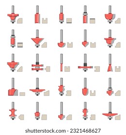 Set of router bits for woodworking