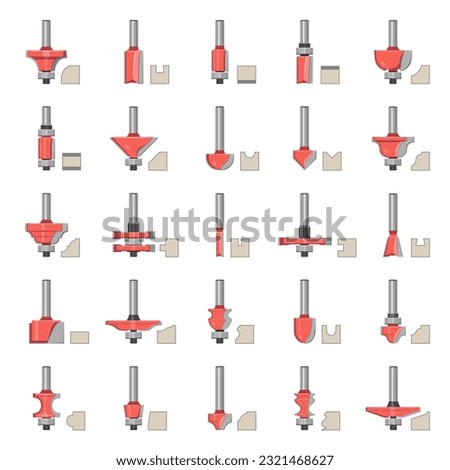 Set of router bits for woodworking