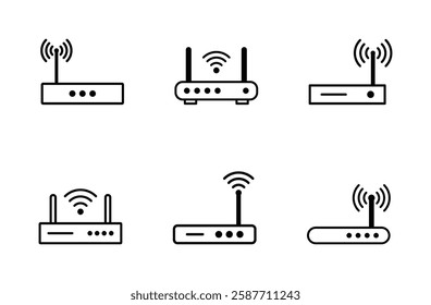Set of router icon symbol vector on white background
