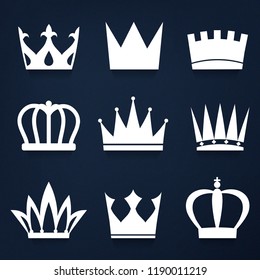 Set of royal crowns vector