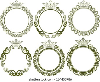 set of royal frames with crown