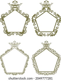 set of royal frames with crown