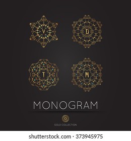 Set of Royal modern monogram, logo vector template collection. Hotel logo. Kings symbol.