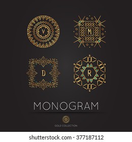 Set of Royal modern monograms,collection of  logo vector templates. Hotel logo. Kings symbol.