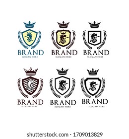 Set Royal Shield Lion Logo