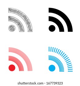 Set of RSS icons.