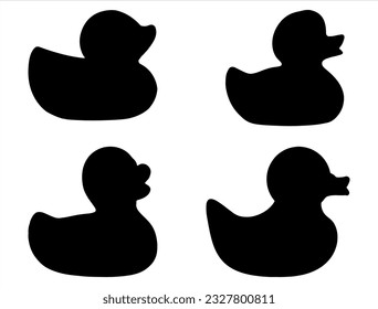 Set of Rubber Duck Silhouette Vector Art