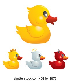 Set Rubber Ducks King Angel Devil