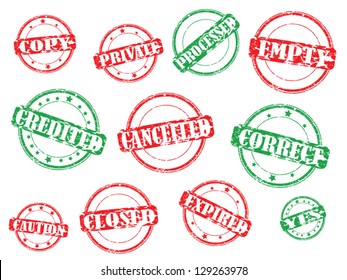 set of rubber stamps