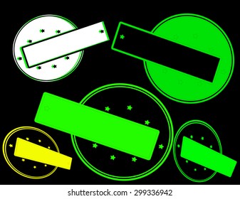 Set of rubber stamps with no text inside, vector illustration