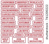 A set of rubber stamps on a office work themes:  paid, urgent, passed, free, sold out etc. vector illustration.