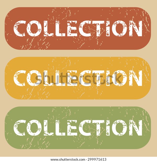 Set Rubber Stamps Word Collection On Stock Vector (Royalty Free