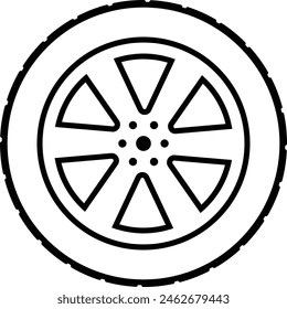 Set of rubber wheel tire icon. Black wheel tires silhouette collection. Vector Illustration.