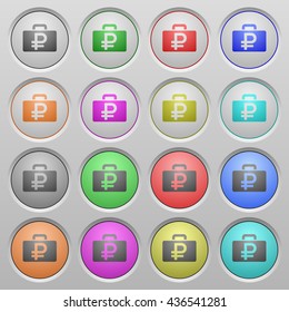 Set of ruble bag plastic sunk spherical buttons.