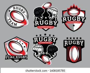 Set of rugby Logo. Rugby logo and badge. Rugby vector illustration