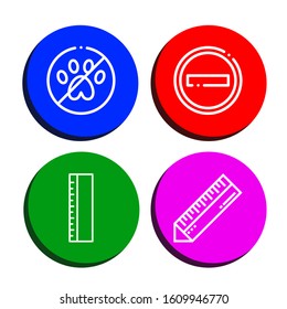 Set of rule icons. Such as No pets, No entry, Ruler , rule icons