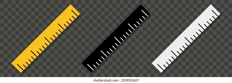 Set of ruler flat icons. Vector illustration