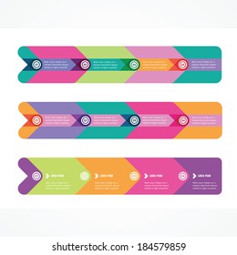 set of rulers from four arrows for consecutive information