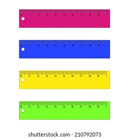Set Rulers Isolated On White Background Stock Vector (Royalty Free ...
