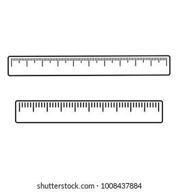 Set of rulers, outline design. Vector illustration