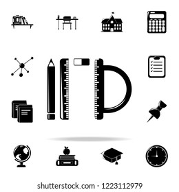 set of rulers and pencil icon. Education icons universal set for web and mobile