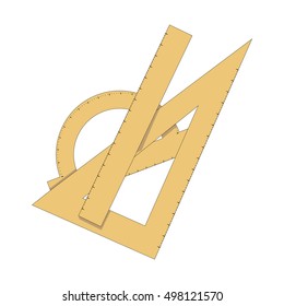 Set of rulers, School supply vector illustration