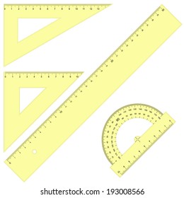 Set - Rulers Triangular yellow