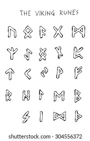 Set of runes. Black on white background. Vector illustration.