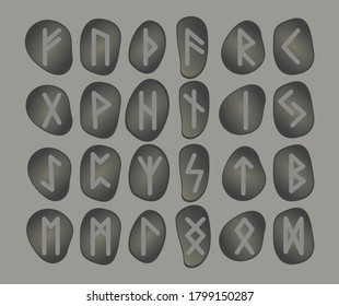 Set runes. Stone. Scandinavian runes 2