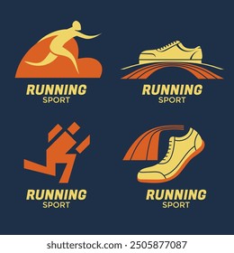 Set of Running Emblem for Sports Club or Tournament