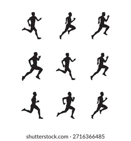 Sammlung Running Man Silhouettes