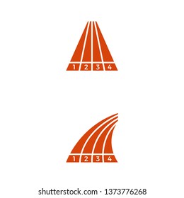 a set of running track icons