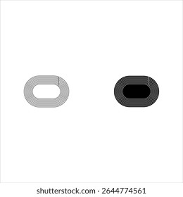 Set of running track icons. Stadium templates top view. Racetracks for sprint, marathon or other athletic sports competitions isolated on white background. Vector graphic illustration.