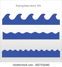 set of Rushing Wave vector Silhouettes, line isolated or logo isolated sign symbol vector, outline and stroke style Collection of high-quality color style vector illustration,