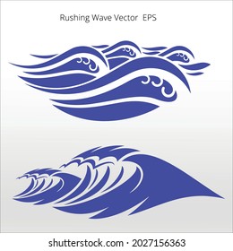 set of Rushing Wave vector Silhouettes, line isolated or logo isolated sign symbol vector, outline and stroke style Collection of high-quality color style vector illustration,