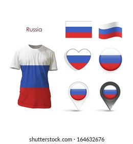 Set of Russia design over white background