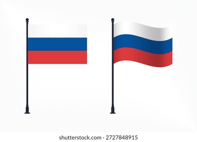 Conjunto de banderas de Rusia aisladas para la celebración del Día de la Independencia