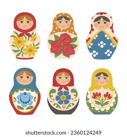 Muñecas rusas brillantes de nidificación