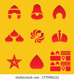 Set of russian color icons