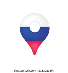 
Set of russian flag color pointers. Map Marker Icon in Vector