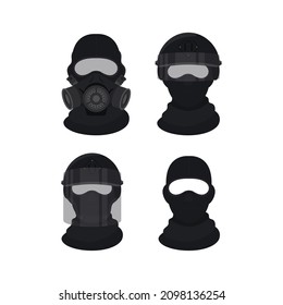 Set Russian spetsnaz steel helmet for tactical military.