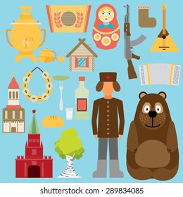 Set of Russia-themed design elements
