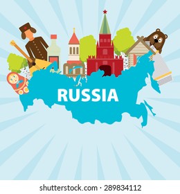 Set of Russia-themed design elements