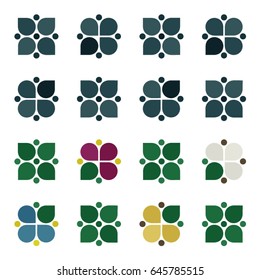 Set of rustic blossoms - vector illustration