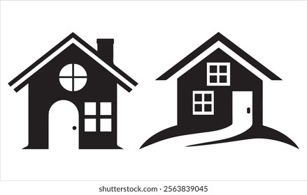 Set of rustic cottage motif in homestead vintage style. Vector illustration